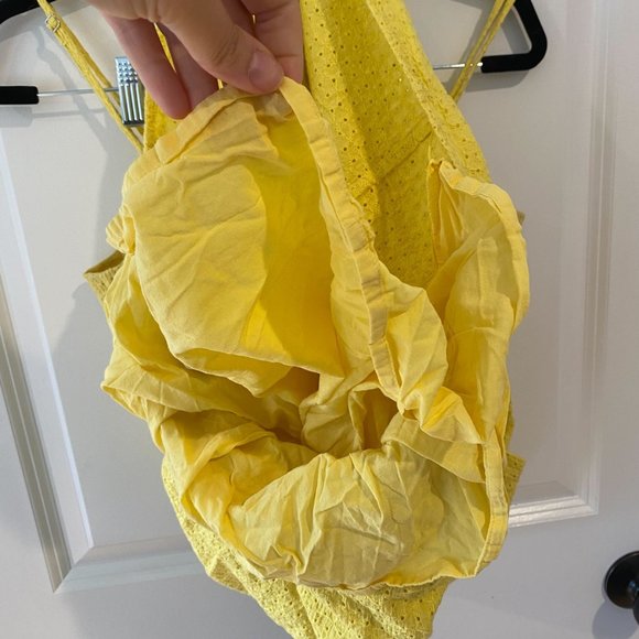 Yellow Eyelet Spaghetti Strap Midi Dress by Rachel Ashwell - Size 6 - Picture 8 of 9